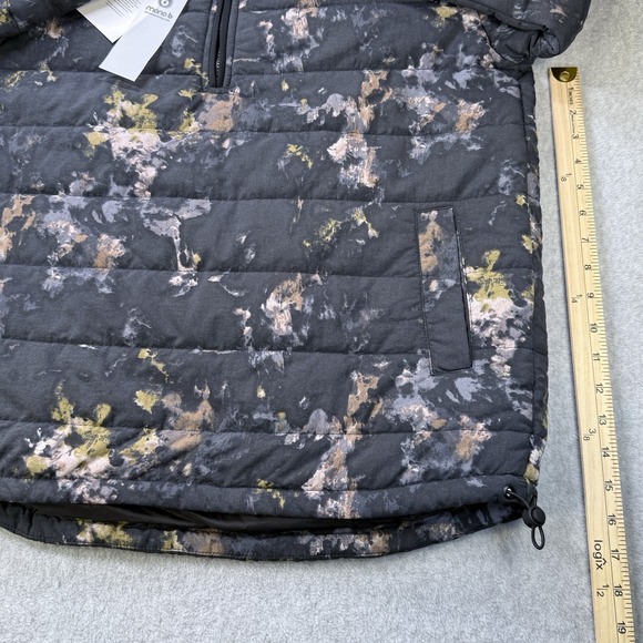 Mono B AJ-B1007‎ Women's 1/4 Zip Puffer Jacket Tie-Dye Print Black Small - Picture 6 of 7